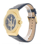 Buy Shop Maserati Potenza Blue Dial Blue Leather Strap Watch For Men - R8851108035 USA Online