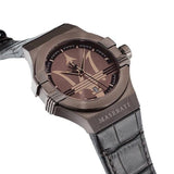 Buy Shop Maserati Potenza Brown Dial Brown Leather Strap Watch For Men - R8851108011 USA Online