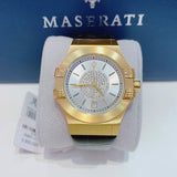 Buy Shop Maserati Potenza Diamonds Silver Dial Black Leather Strap Watch For Women - R8851108505 USA Online
