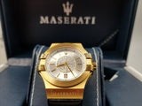 Buy Shop Maserati Potenza Diamonds Silver Dial Black Leather Strap Watch For Women - R8851108505 USA Online