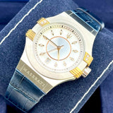 Buy Shop Maserati Potenza Diamonds Silver Dial Blue Leather Strap Watch For Women - R8851108502 USA Online