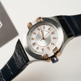 Buy Shop Maserati Potenza Diamonds Silver Dial Blue Leather Strap Watch For Women - R8851108502 USA Online