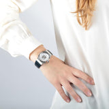 Buy Shop Maserati Potenza Diamonds Silver Dial Blue Leather Strap Watch For Women - R8851108502 USA Online