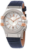 Buy Shop Maserati Potenza Diamonds Silver Dial Blue Leather Strap Watch For Women - R8851108502 USA Online