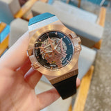 Buy Shop Maserati Potenza Limited Edition Automatic Skeleton Black Dial Black Leather Strap Watch For Men - R8821108025 USA Online
