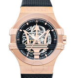 Buy Shop Maserati Potenza Limited Edition Automatic Skeleton Black Dial Black Leather Strap Watch For Men - R8821108025 USA Online