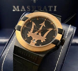 Buy Shop Maserati Potenza Quartz Black Dial Black Leather Strap Watch For Men - R8851108032 USA Online