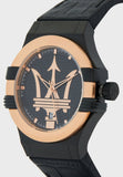 Buy Shop Maserati Potenza Quartz Black Dial Black Leather Strap Watch For Men - R8851108032 USA Online