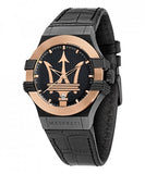 Buy Shop Maserati Potenza Quartz Black Dial Black Leather Strap Watch For Men - R8851108032 USA Online