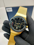Buy Shop Maserati Potenza Quartz Black Dial Gold Mesh Bracelet Watch For Men - R8853108006 USA Online