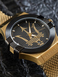 Buy Shop Maserati Potenza Quartz Black Dial Gold Mesh Bracelet Watch For Men - R8853108006 USA Online