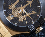 Buy Shop Maserati Potenza Quartz Black Dial Gold Mesh Bracelet Watch For Men - R8853108006 USA Online