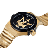 Buy Shop Maserati Potenza Quartz Black Dial Gold Mesh Bracelet Watch For Men - R8853108006 USA Online