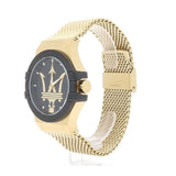 Buy Shop Maserati Potenza Quartz Black Dial Gold Mesh Bracelet Watch For Men - R8853108006 USA Online