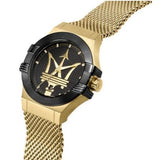 Buy Shop Maserati Potenza Quartz Black Dial Gold Mesh Bracelet Watch For Men - R8853108006 USA Online