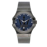 Buy Shop Maserati Potenza Quartz Blue Dial Grey Mesh Bracelet Watch For Men - R8853108005 USA Online