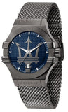 Buy Shop Maserati Potenza Quartz Blue Dial Grey Mesh Bracelet Watch For Men - R8853108005 USA Online