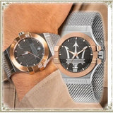 Buy Shop Maserati Potenza Quartz Grey Dial Silver Mesh Bracelet Watch For Men - R8853108007 USA Online