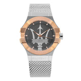 Buy Shop Maserati Potenza Quartz Grey Dial Silver Mesh Bracelet Watch For Men - R8853108007 USA Online