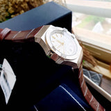 Buy Shop Maserati Potenza Silver Dial Brown Leather Strap Watch For Women - R8851108506 USA Online