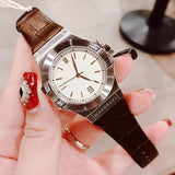 Buy Shop Maserati Potenza Silver Dial Brown Leather Strap Watch For Women - R8851108506 USA Online