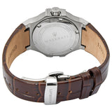 Buy Shop Maserati Potenza Silver Dial Brown Leather Strap Watch For Women - R8851108506 USA Online