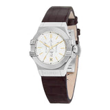 Buy Shop Maserati Potenza Silver Dial Brown Leather Strap Watch For Women - R8851108506 USA Online