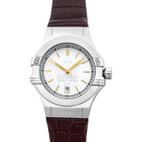 Buy Shop Maserati Potenza Silver Dial Brown Leather Strap Watch For Women - R8851108506 USA Online