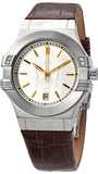 Buy Shop Maserati Potenza Silver Dial Brown Leather Strap Watch For Women - R8851108506 USA Online