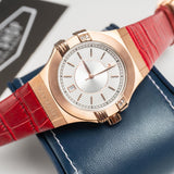 Buy Shop Maserati Potenza Silver Dial Red Leather Strap Watch For Women - R8851108501 USA Online