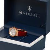 Buy Shop Maserati Potenza Silver Dial Red Leather Strap Watch For Women - R8851108501 USA Online