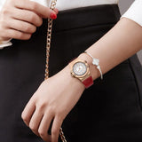 Buy Shop Maserati Potenza Silver Dial Red Leather Strap Watch For Women - R8851108501 USA Online