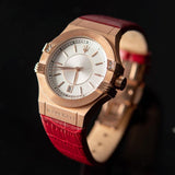 Buy Shop Maserati Potenza Silver Dial Red Leather Strap Watch For Women - R8851108501 USA Online