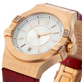 Buy Shop Maserati Potenza Silver Dial Red Leather Strap Watch For Women - R8851108501 USA Online