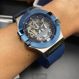 Buy Shop Maserati Potenza Skeleton Dial Quartz Blue Silicon Watch For Men - R8821108028 USA Online