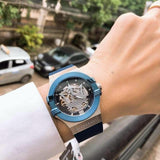 Buy Shop Maserati Potenza Skeleton Dial Quartz Blue Silicon Watch For Men - R8821108028 USA Online