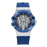 Buy Shop Maserati Potenza Skeleton Dial Quartz Blue Silicon Watch For Men - R8821108028 USA Online