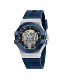 Buy Shop Maserati Potenza Skeleton Dial Quartz Blue Silicon Watch For Men - R8821108028 USA Online