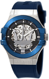 Buy Shop Maserati Potenza Skeleton Dial Quartz Blue Silicon Watch For Men - R8821108028 USA Online