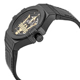 Buy Shop Maserati Potenza Skeleton Limited Edition Black Dial Black Leather Strap Watch For Men - R8821108027 USA Online