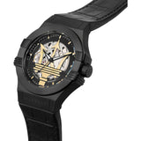Buy Shop Maserati Potenza Skeleton Limited Edition Black Dial Black Leather Strap Watch For Men - R8821108027 USA Online