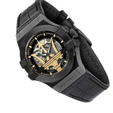 Buy Shop Maserati Potenza Skeleton Limited Edition Black Dial Black Leather Strap Watch For Men - R8821108027 USA Online