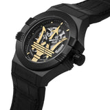 Buy Shop Maserati Potenza Skeleton Limited Edition Black Dial Black Leather Strap Watch For Men - R8821108027 USA Online