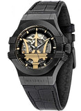 Buy Shop Maserati Potenza Skeleton Limited Edition Black Dial Black Leather Strap Watch For Men - R8821108027 USA Online