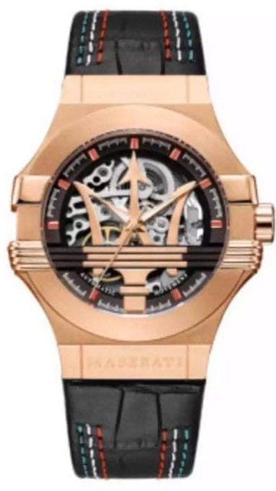 Buy Shop Maserati Potenza Skeleton Limited Edition Dial Black Strap Watch For Men - R8821108026 USA Online