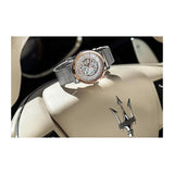Buy Shop Maserati Epoca Automatic White Dial Silver Mesh Bracelet Watch For Men - R8823118001 USA Online