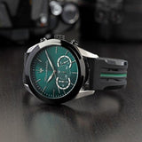 Buy Shop Maserati Traguardo Chronograph Green Dial Black Silicone Strap Watch For Men - R8871612043 USA Online