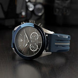 Buy Shop Maserati Traguardo Chronograph Blue Dial Black Silicone Strap Watch For Men - R8871612046 USA Online