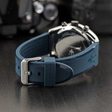 Buy Shop Maserati Traguardo Chronograph Blue Dial Black Silicone Strap Watch For Men - R8871612046 USA Online