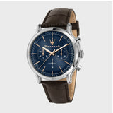 Buy Shop Maserati Epoca Chronograph Blue Dial Brown Leather Strap Watch For Men - R8871618014 USA Online